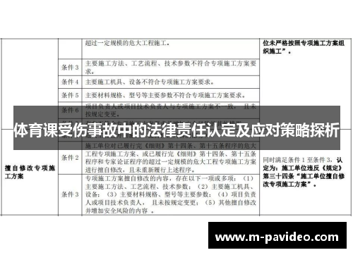 体育课受伤事故中的法律责任认定及应对策略探析