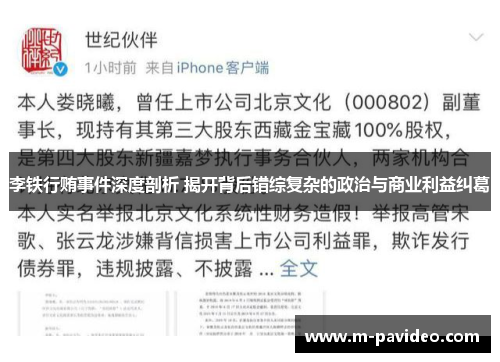 李铁行贿事件深度剖析 揭开背后错综复杂的政治与商业利益纠葛