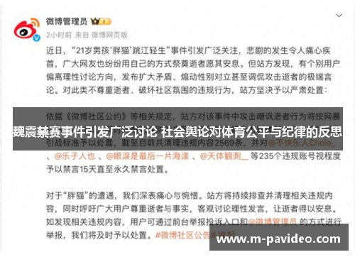 魏震禁赛事件引发广泛讨论 社会舆论对体育公平与纪律的反思 魏震禁赛事件引发广泛讨论 社会舆论对体育公平与纪律的反思